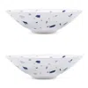 Twig New York Terrazzo Azzurro Soup/pasta Bowls, Set Of 2 In Blue