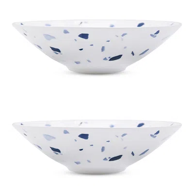 Twig New York Terrazzo Azzurro Soup/pasta Bowls, Set Of 2 In Blue