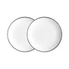 Twig New York Platinum Edge - Set Of Two 6 In. Plates In White