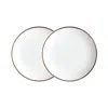 Twig New York White / Gold Alex Gold - Set Of Two, Bread / Canape Plates In White/gold