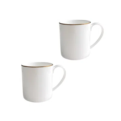 Twig New York White / Gold Alex Gold - Set Of Two, Mug In Multi