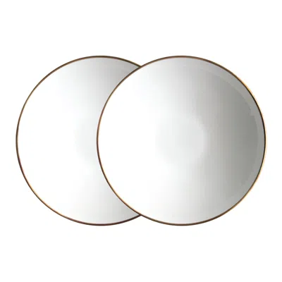 Twig New York White / Gold Alex Gold - Set Of Two, Soup / Pasta Bowl In White/gold