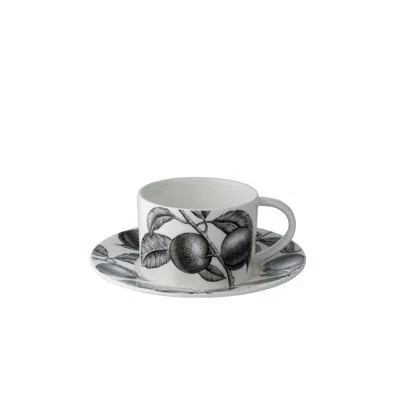 Twig New York White Olive Market - Cup & Saucer - Plum