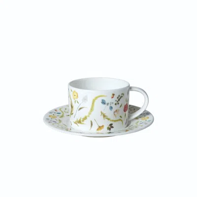 Twig New York White Scandinavian Floral - Teacup & Saucer