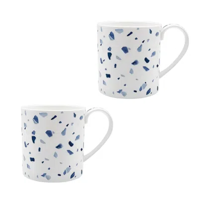 Twig New York White Terrazzo Azzurro - Set Of Two Mugs