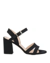 Twiggy Woman Sandals Black Size 8 Textile Fibers In Black