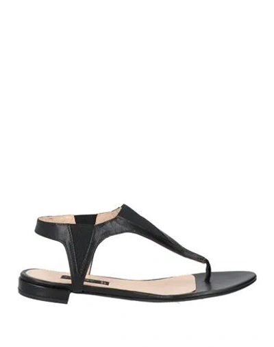 Twiggy Woman Thong Sandal Black Size 6 Leather
