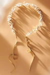 Twigs & Honey Baby's Breath Pearl And Opal Bridal Crown In Gold