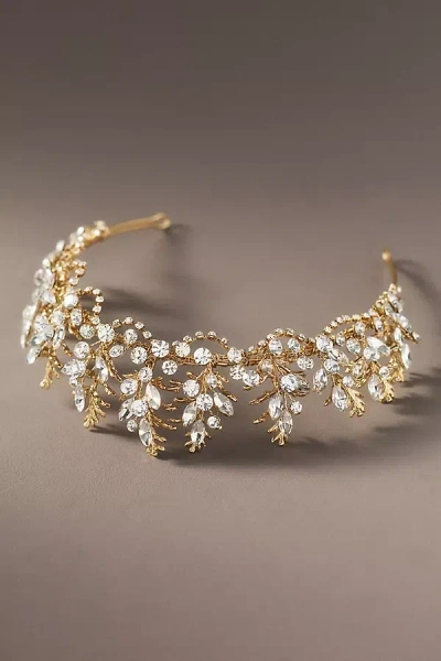 Twigs & Honey Charmed Crystal Tiara Crown In Gold