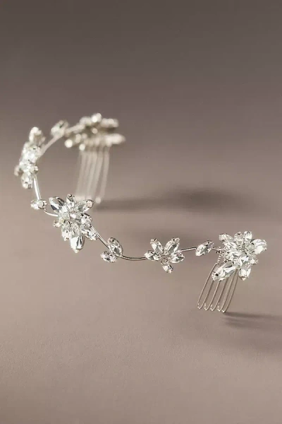 Twigs & Honey Crystal Pearl Burst Tiara In Silver