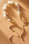 Twigs & Honey Dreamy Crystal Burst And Silk Blossom Bridal Crown In Gold