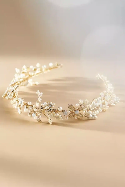 Twigs & Honey Enchanted Bead & Floral Headband In Gold