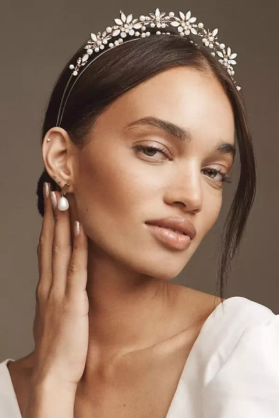 Twigs & Honey Opal Pearl Floral Headband In Metallic
