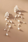 Twigs & Honey Pearl Triple-strand Earrings In White