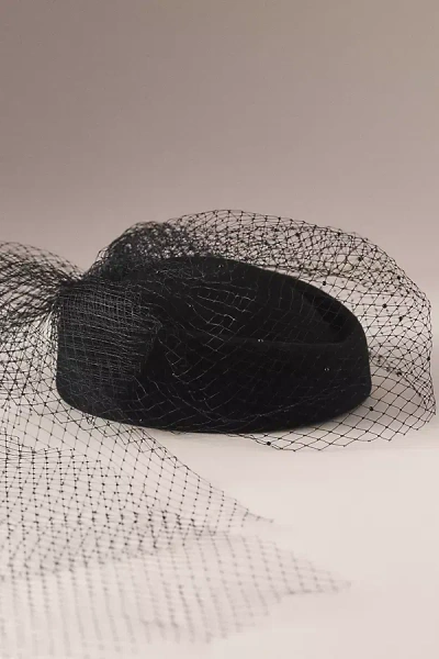 Twigs & Honey Pillbox Birdcage Hat In Black