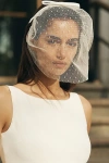 Twigs & Honey Silk Bow Veil Headband In White