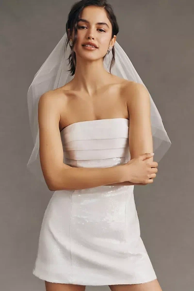 Twigs & Honey Triple Tier Short Clean Veil In White