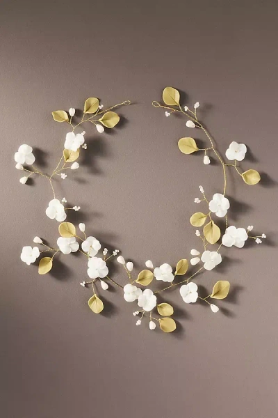 Twigs & Honey Wispy Peony Bridal Hair Vine In Gold