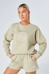 Twill Active Organic Cotton Essentials Oversized Crewneck Sweatshirt In Stone