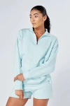 Twill Active Essentials Oversized Funnel Neck Zip Up Sweatshirt In Blue