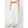 Twill Active Recycled Seamless Rib High Waist Legging In Cream