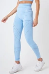 Twill Active Women's Seamless Marl Laser Cut Leggings In Blue