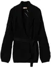 Twinset Twimset Belted Knitted Cardigan In Black