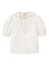 Twinset Twin-set V-neck Shirt With Lace Detail In White