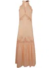 Twinset Broderie-anglaise Halterneck Maxi Dress