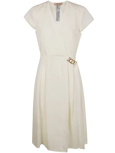 TWINSET TWIMSET LOGO PLAQUE DRESS