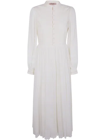 Twimset Plumetis Linen Maxi Dress