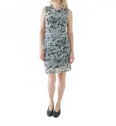 T.w.i.n. That’s What I Need Mesh Gallery Dress In Newsprint In Multi