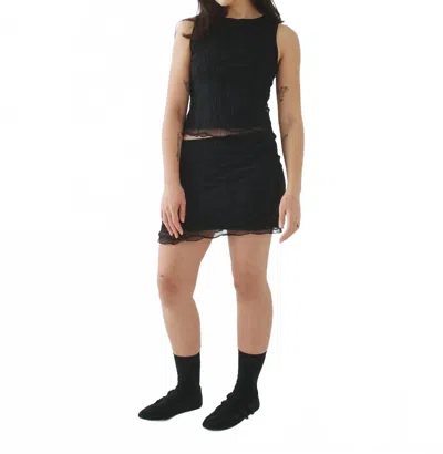 T.w.i.n. That’s What I Need Mesh Ruched Mini Skirt In Black