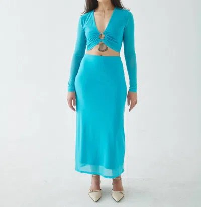 T.w.i.n. That’s What I Need Mesh Skirt In Aqua In Blue