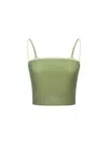 T.w.i.n. That’s What I Need Women's Mesh Bandeau Top In Olive In Green