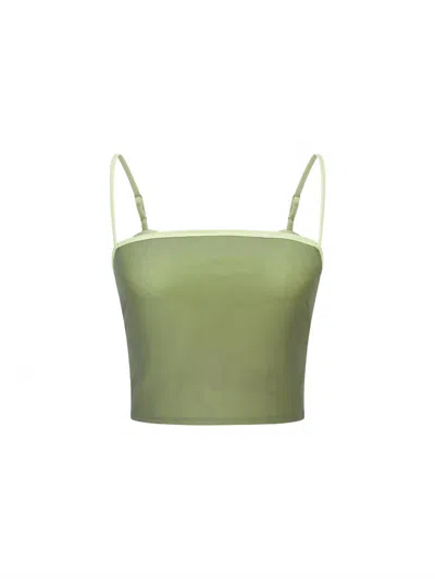 T.w.i.n. That’s What I Need Women's Mesh Bandeau Top In Olive In Green
