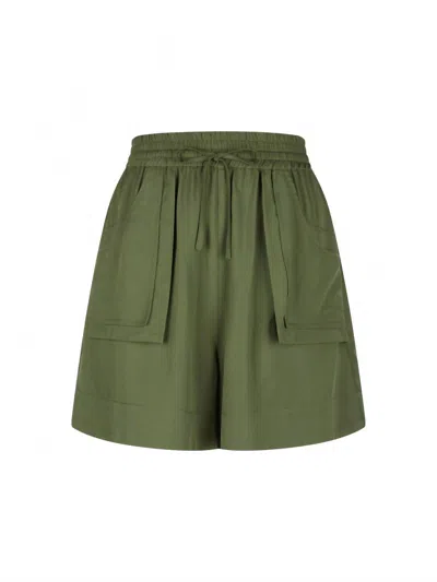 T.w.i.n. That’s What I Need Women's Pull-on Utility Short In Olive In Green