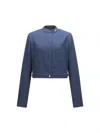 T.w.i.n. That’s What I Need Women's Zip Moto Jacket In Navy In Blue