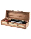Twine 1-bottle Vintage Striped Trunk Wine Box