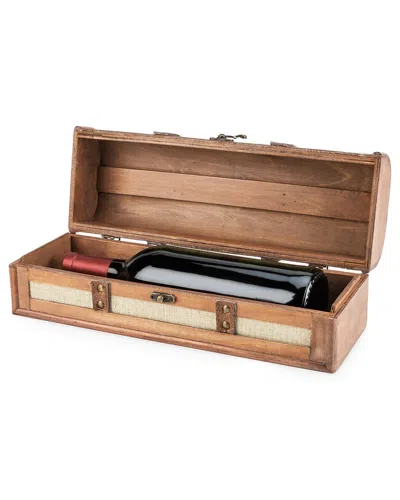 TWINE TWINE 1-BOTTLE VINTAGE STRIPED TRUNK WINE BOX