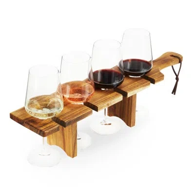 Twine Acacia Wine Flight Server In Brown