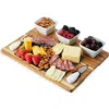 Twine Acacia Wood & Slate Cheese Board Set With Ceramic Bowls In Brown