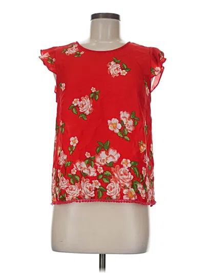 Pre-owned Twine & String Short Sleeve Blouse In Red