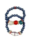 Twine & Twig Women's Duo Bracelet Set In Americana In Blue