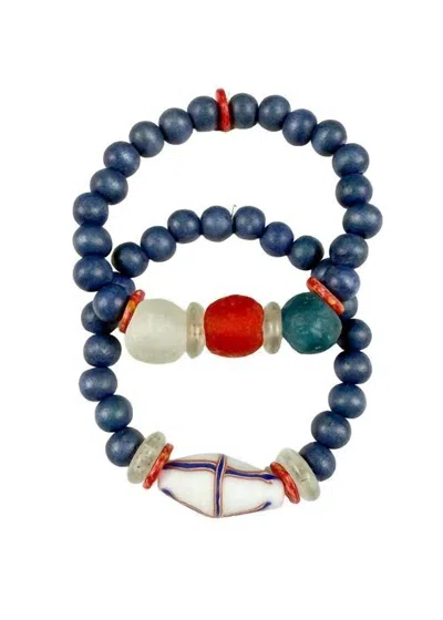 Twine & Twig Women's Duo Bracelet Set In Americana In Blue