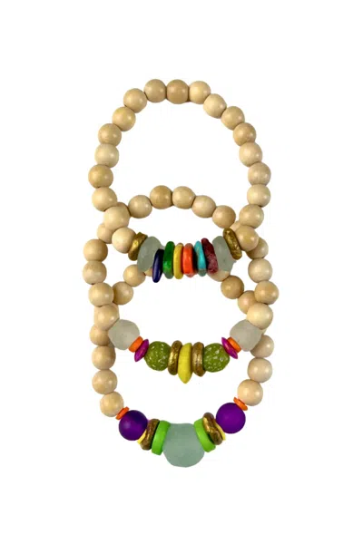 Twine & Twig Women's Trio Stack Bracelet Set In Barcelona In Gold