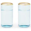 Twine Aqua Bubble Glass Tumblers Set Of 2 In Blue