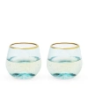 Twine Seaside Aqua Bubble Stemless Wine Glass Set In Blue