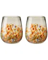 Twine Artistico Recycled Stemless Wine Glass Set