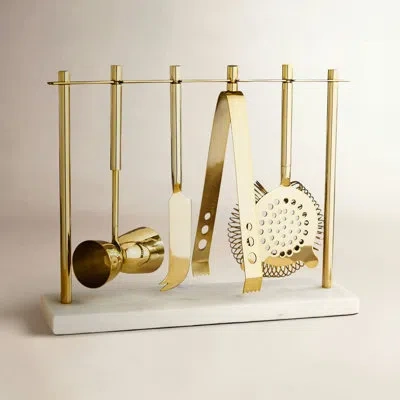 Twine Bar Tool Set In Gold & Marble